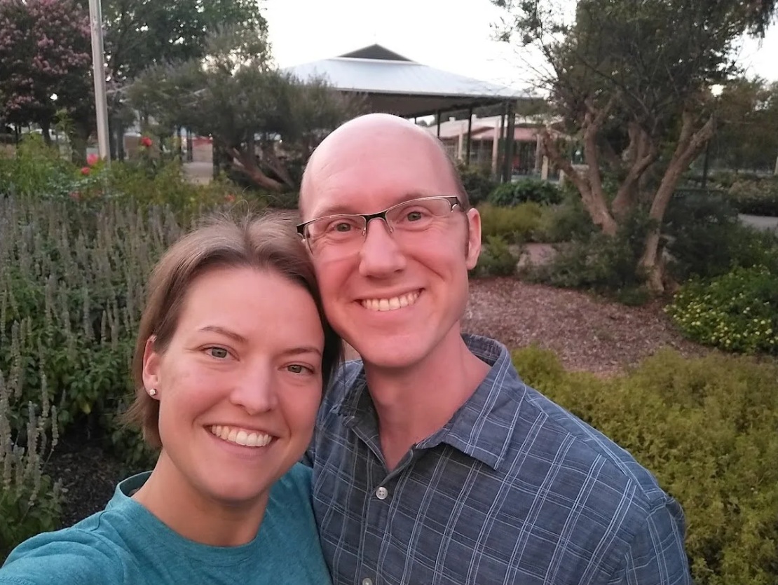 Jason and Jenna outdoors in a park